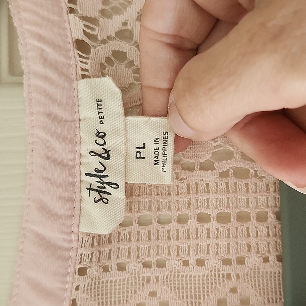 Style & Co. Blush Crochet Top - Picture 2 of 4